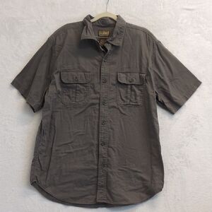 Schmidt Men's Gray Workwear‎ Casual Button Down Shirt Size L